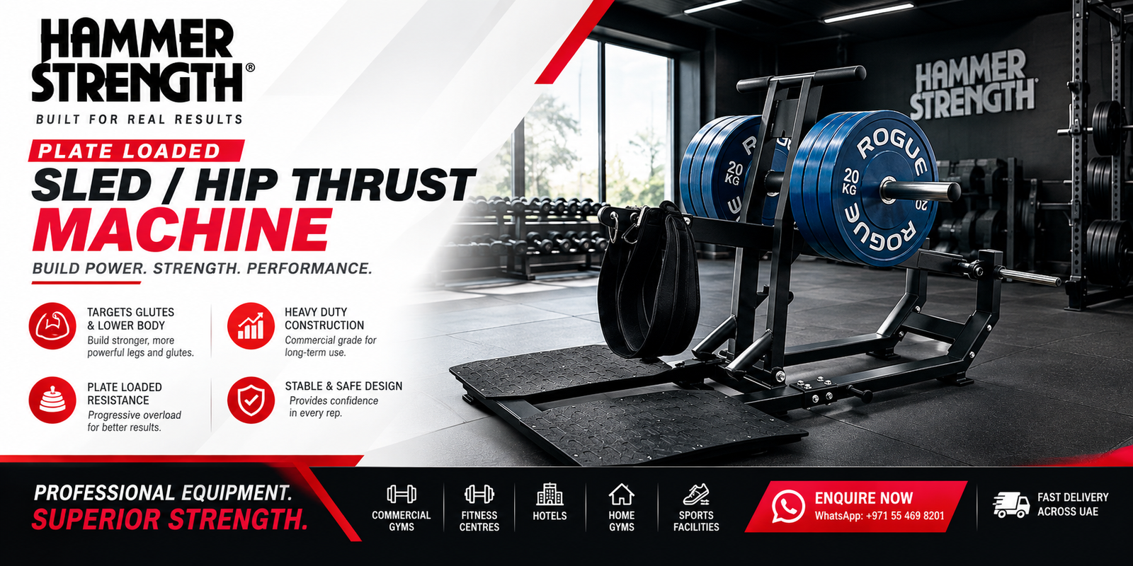 Professional Sled Hip Thrust Machine Ad